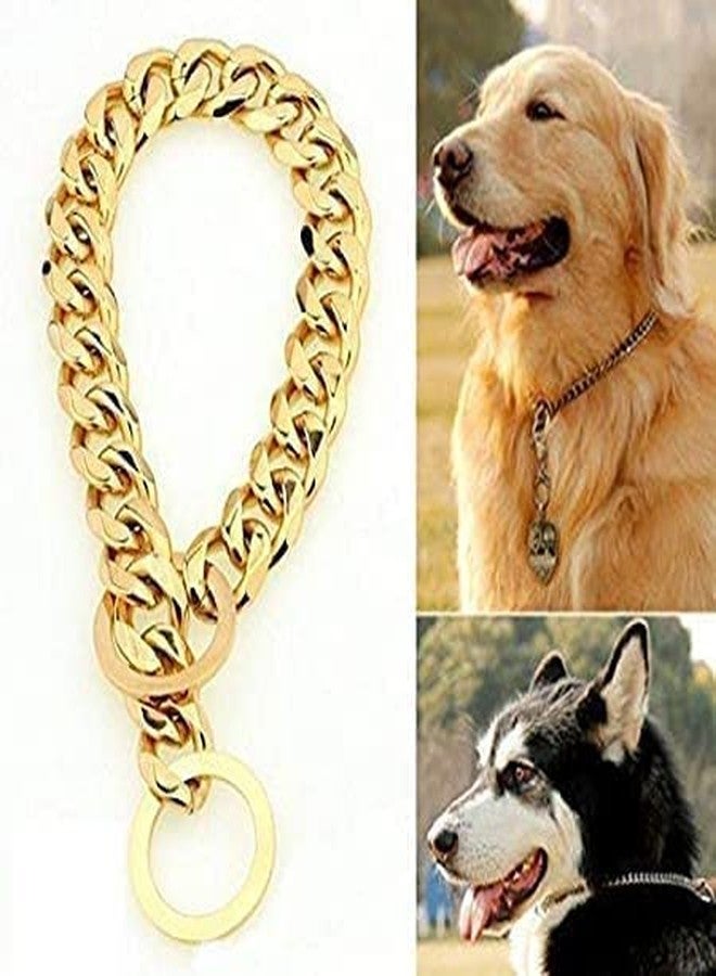 Smart Pups Dog Collar Chain, Brass Golden Chrome Plated Dog Collar (Pack of 1 Pcs) (8 no 24 inch) - Image 2